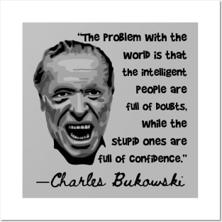 Charles Bukowski Portrait and Quote Posters and Art